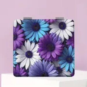 Floral Compact Makeup Mirror Double Mirrors